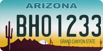 AZ license plate BHO1233