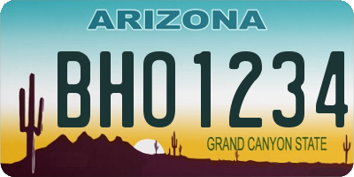 AZ license plate BHO1234