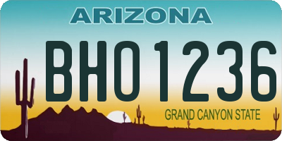 AZ license plate BHO1236