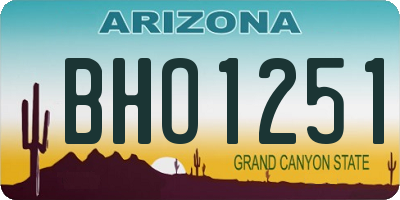 AZ license plate BHO1251