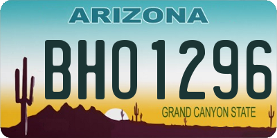 AZ license plate BHO1296