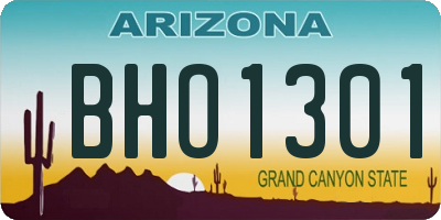 AZ license plate BHO1301