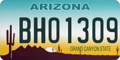 AZ license plate BHO1309