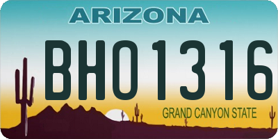 AZ license plate BHO1316