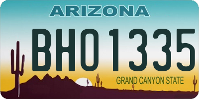 AZ license plate BHO1335