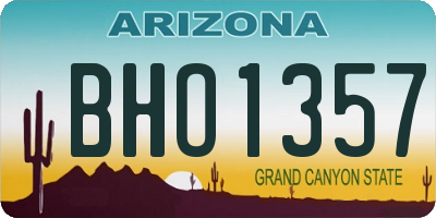 AZ license plate BHO1357