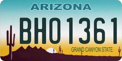 AZ license plate BHO1361