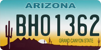 AZ license plate BHO1362