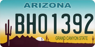 AZ license plate BHO1392