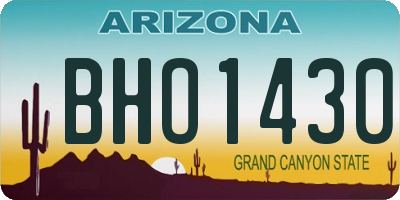 AZ license plate BHO1430