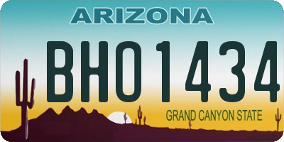 AZ license plate BHO1434