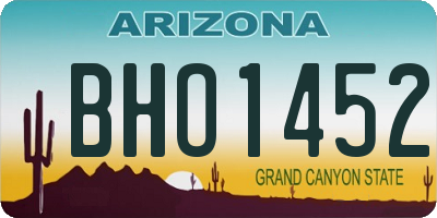 AZ license plate BHO1452