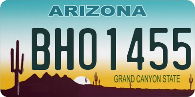 AZ license plate BHO1455