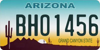 AZ license plate BHO1456