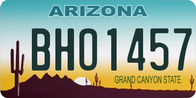 AZ license plate BHO1457