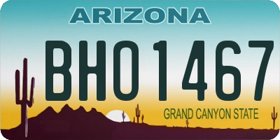 AZ license plate BHO1467