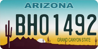 AZ license plate BHO1492
