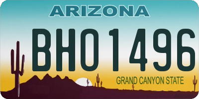 AZ license plate BHO1496