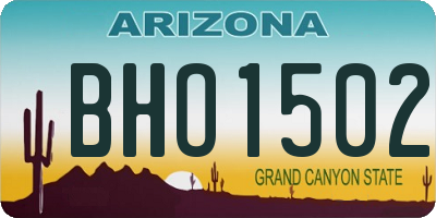 AZ license plate BHO1502