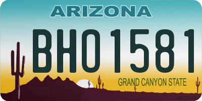 AZ license plate BHO1581