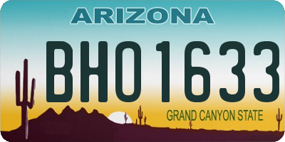 AZ license plate BHO1633