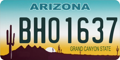 AZ license plate BHO1637