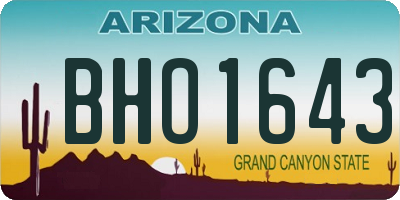 AZ license plate BHO1643