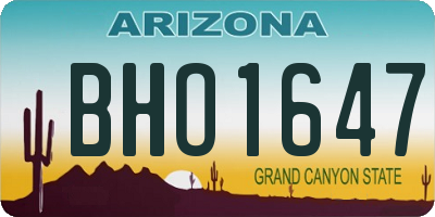 AZ license plate BHO1647