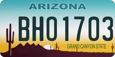 AZ license plate BHO1703