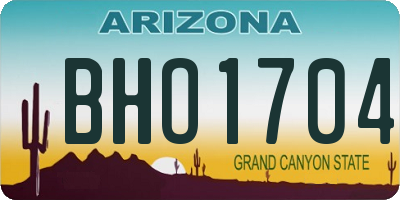 AZ license plate BHO1704