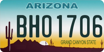 AZ license plate BHO1706