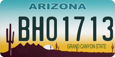 AZ license plate BHO1713