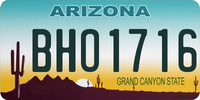 AZ license plate BHO1716