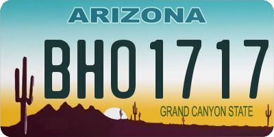 AZ license plate BHO1717
