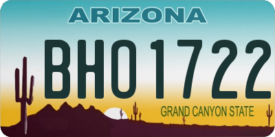 AZ license plate BHO1722