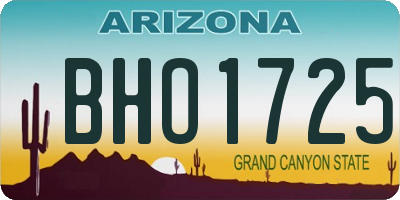 AZ license plate BHO1725