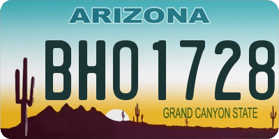 AZ license plate BHO1728