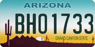 AZ license plate BHO1733