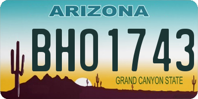 AZ license plate BHO1743