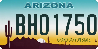 AZ license plate BHO1750