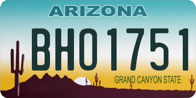AZ license plate BHO1751