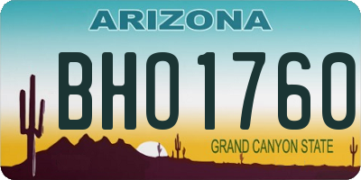 AZ license plate BHO1760
