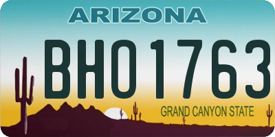 AZ license plate BHO1763