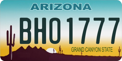 AZ license plate BHO1777