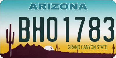 AZ license plate BHO1783