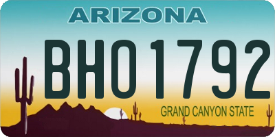 AZ license plate BHO1792