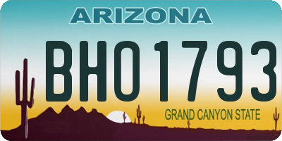 AZ license plate BHO1793