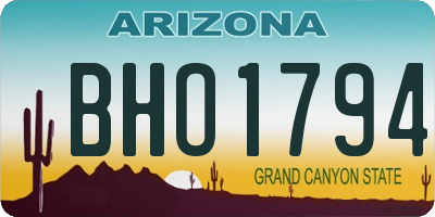 AZ license plate BHO1794