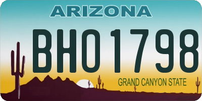 AZ license plate BHO1798