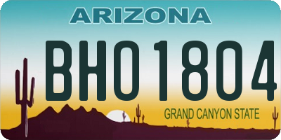 AZ license plate BHO1804